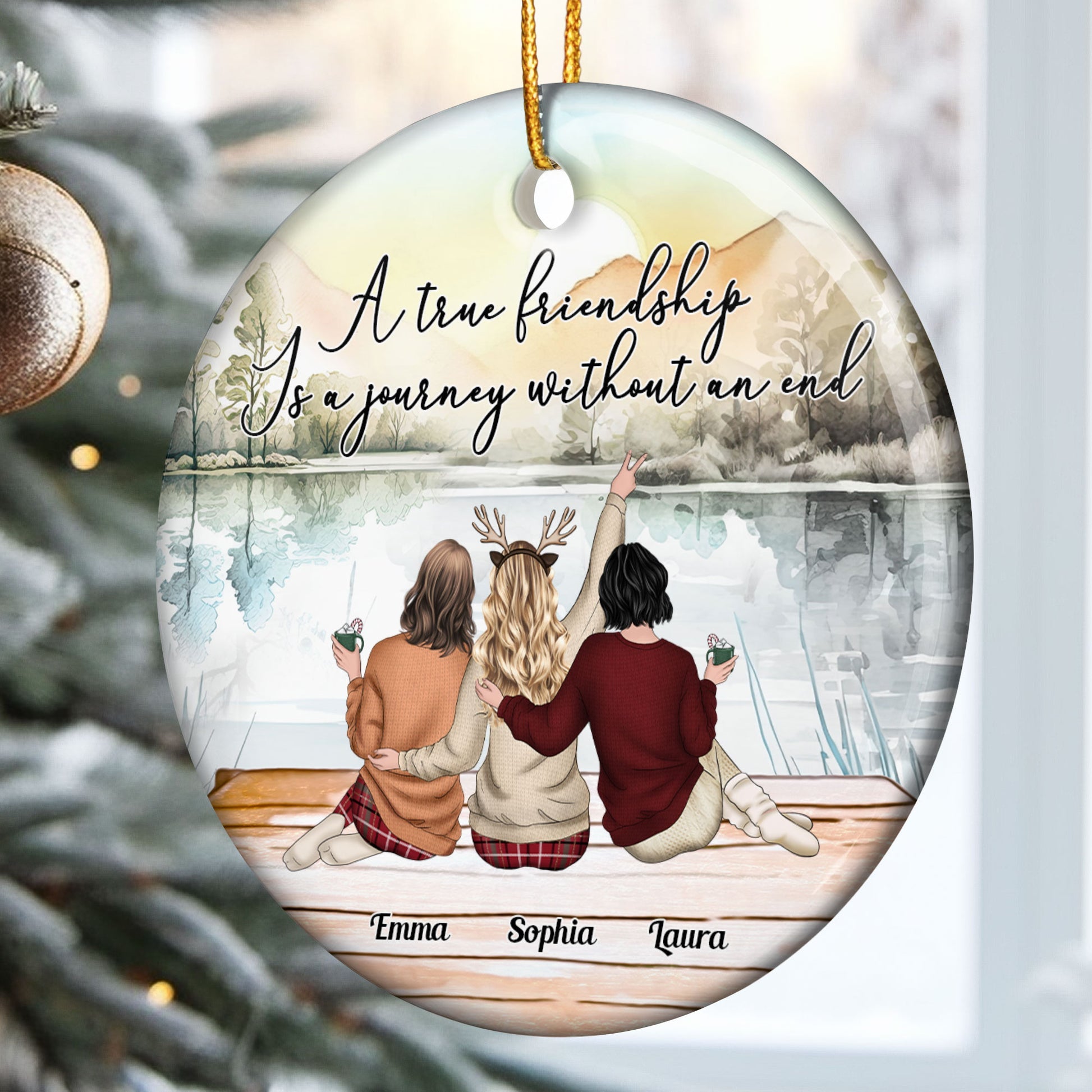 A True Friendship Is A Journey Without An End Personalized Ceramic Ornament_3_b98a770d 0947 404e b2e7 c5890fcd9f9c