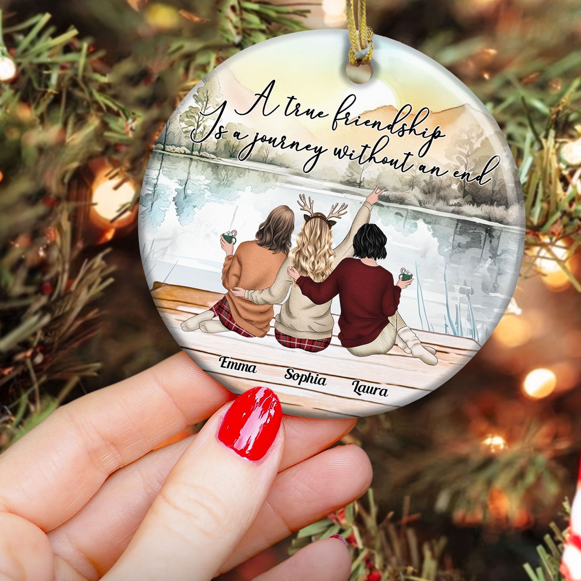 A True Friendship Is A Journey Without An End Personalized Ceramic Ornament_4_114118bc 89fb 4722 953a 364ed2bae1e2