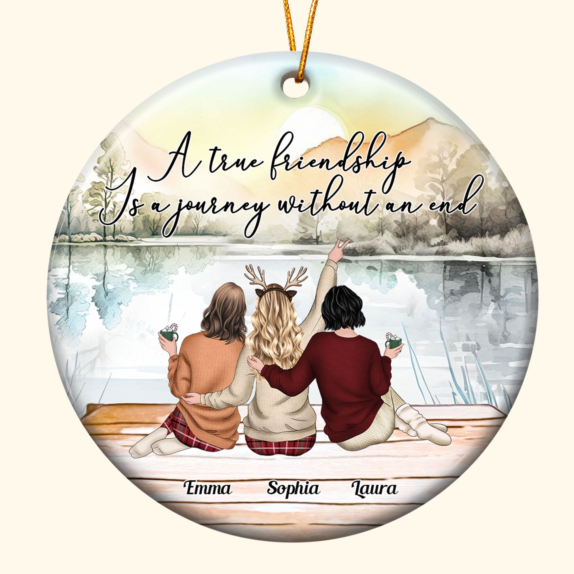 A True Friendship Is A Journey Without An End Personalized Ceramic Ornament_5_83d7f3ff 4710 4a86 b318 244ad5b288da