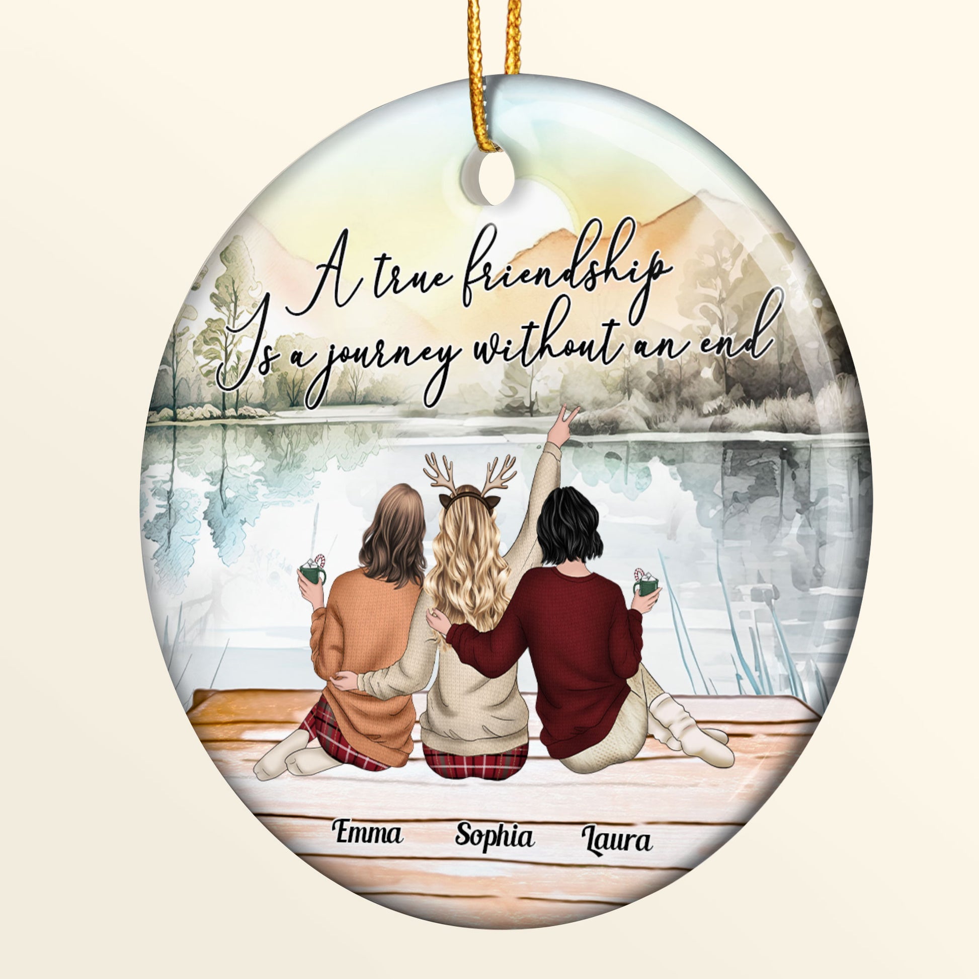 A True Friendship Is A Journey Without An End Personalized Ceramic Ornament_6_d1e471ca 6537 4f83 8fba 145b75d62756