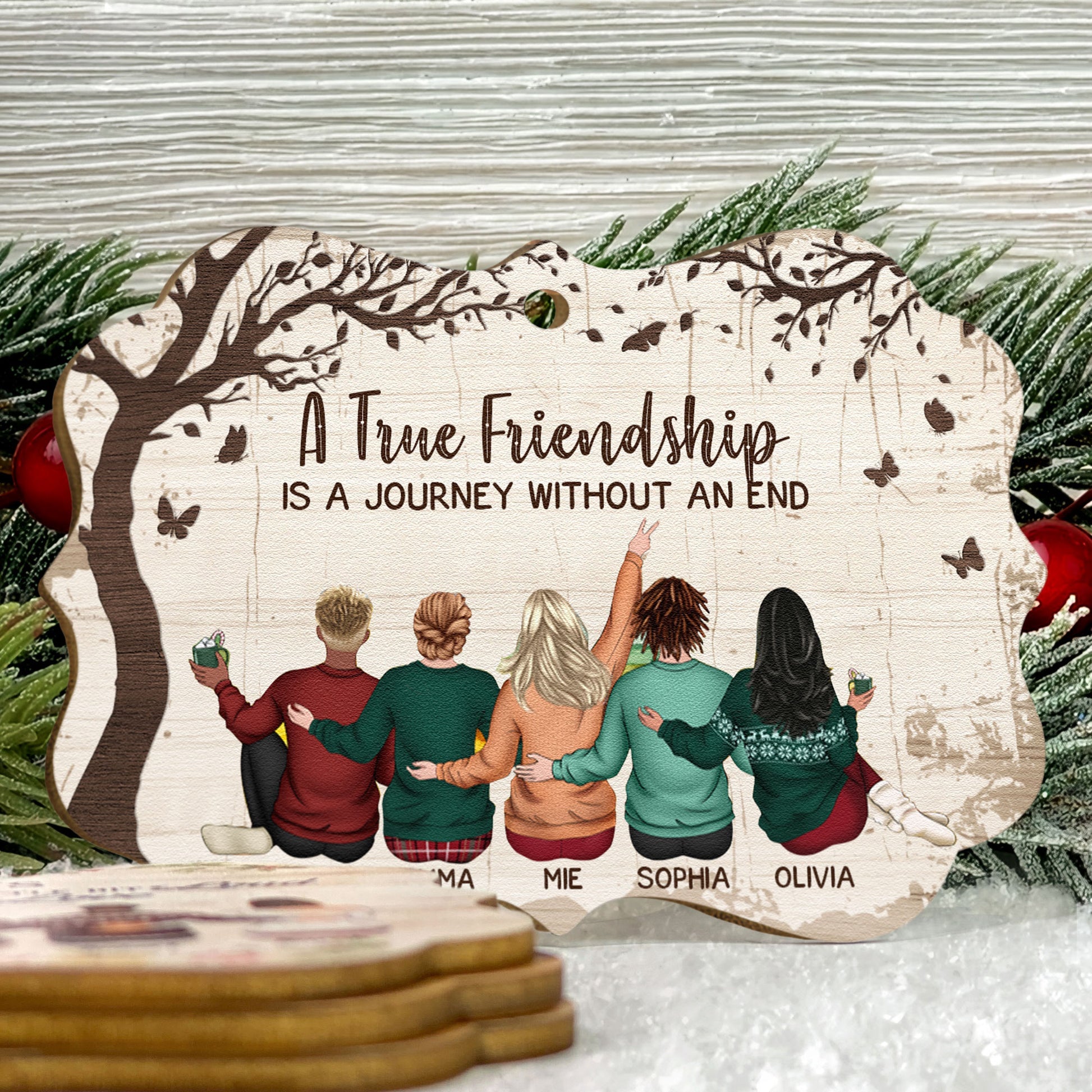 A True Friendship Is A Journey Without An End Personalized Wooden Ornament_2_e5ddc6cb c5ad 4995 afa0 23d60893a900