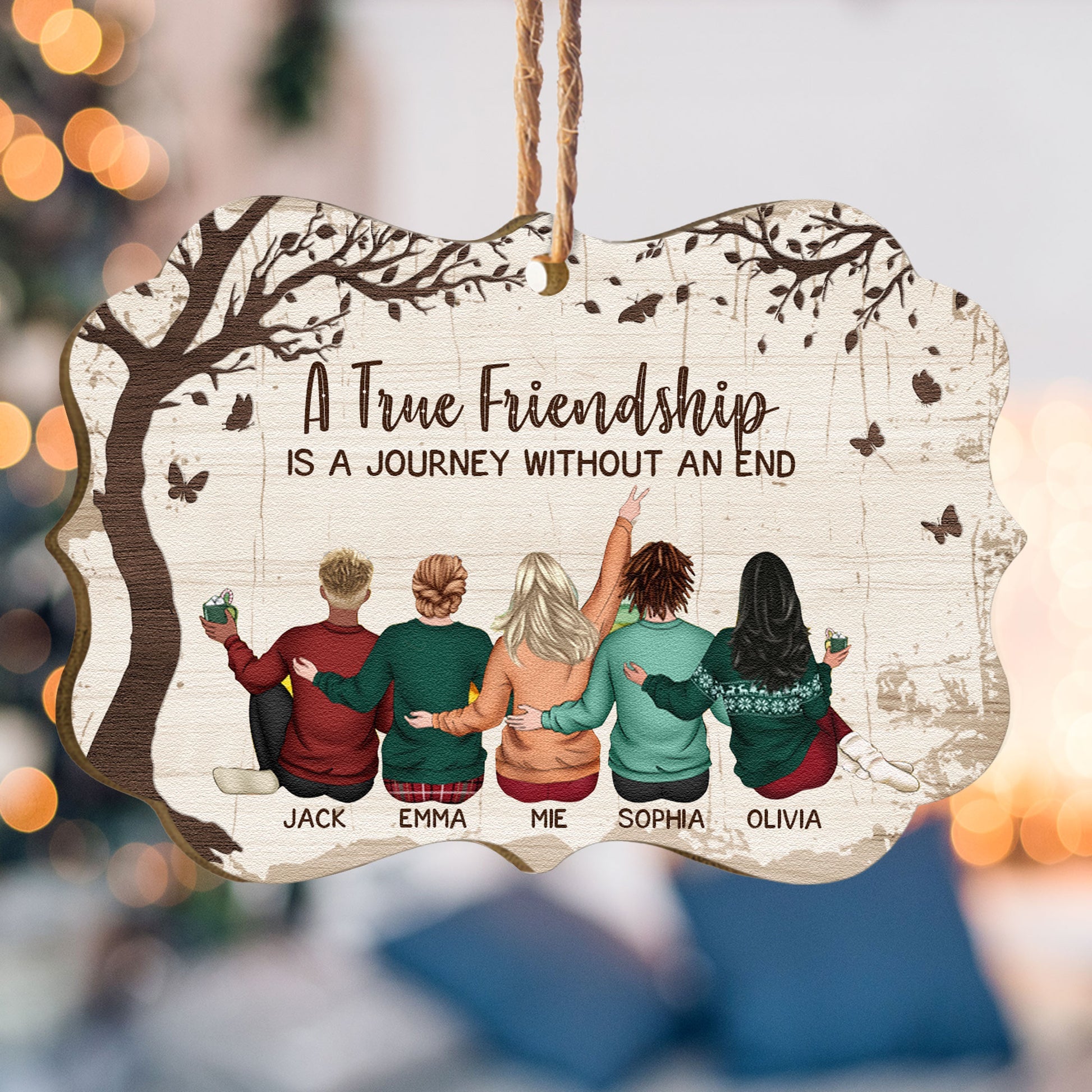 A True Friendship Is A Journey Without An End Personalized Wooden Ornament_3