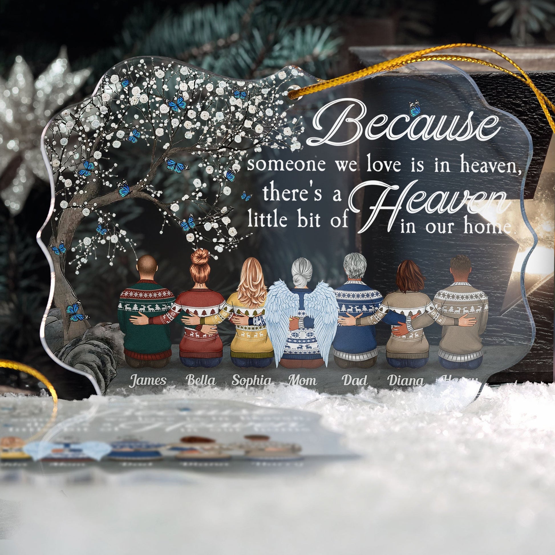 Always Beside You Personalized Acrylic Ornament Christmas Gift Memorial Gift For Family Members Mom Dad Sisters Brothers_3