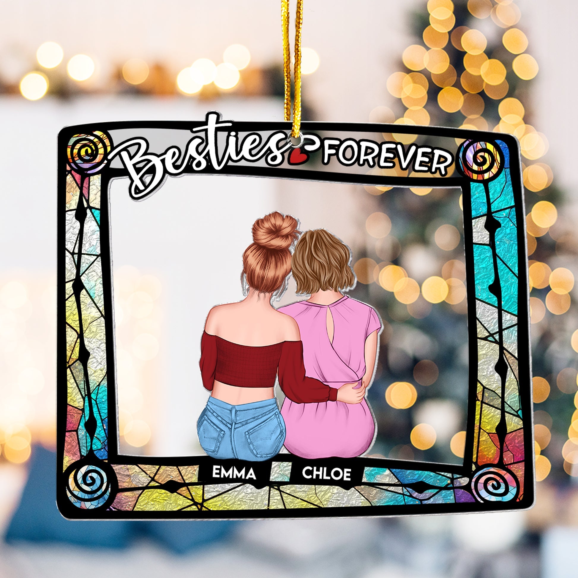 Besties Are Forever Personalized Acrylic Ornament_3