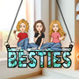 Besties Sitting Together Personalized Window Hanging Suncatcher Ornament_1