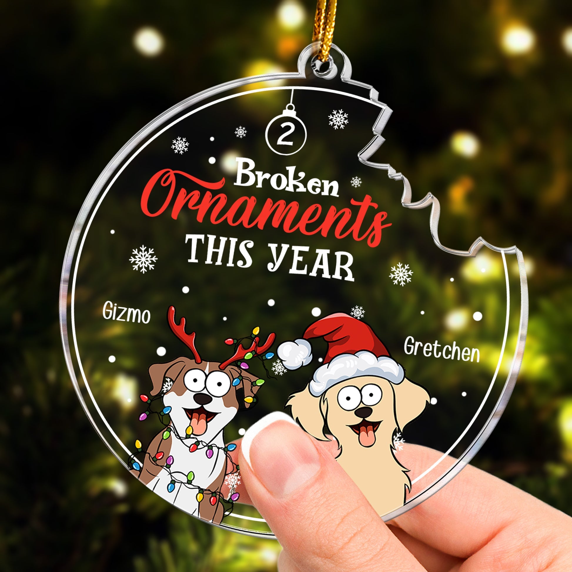 Broken Ornaments This Year With Naughty Pet Personalized Acrylic Ornament3