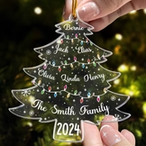 Christmas Tree With Family Names And Led Lights Personalized Acrylic Ornament 2