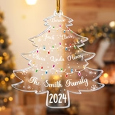 Christmas Tree With Family Names And Led Lights Personalized Acrylic Ornament 4