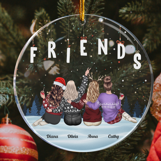 Christmas With Friends Forever Personalized Acrylic Ornament_2