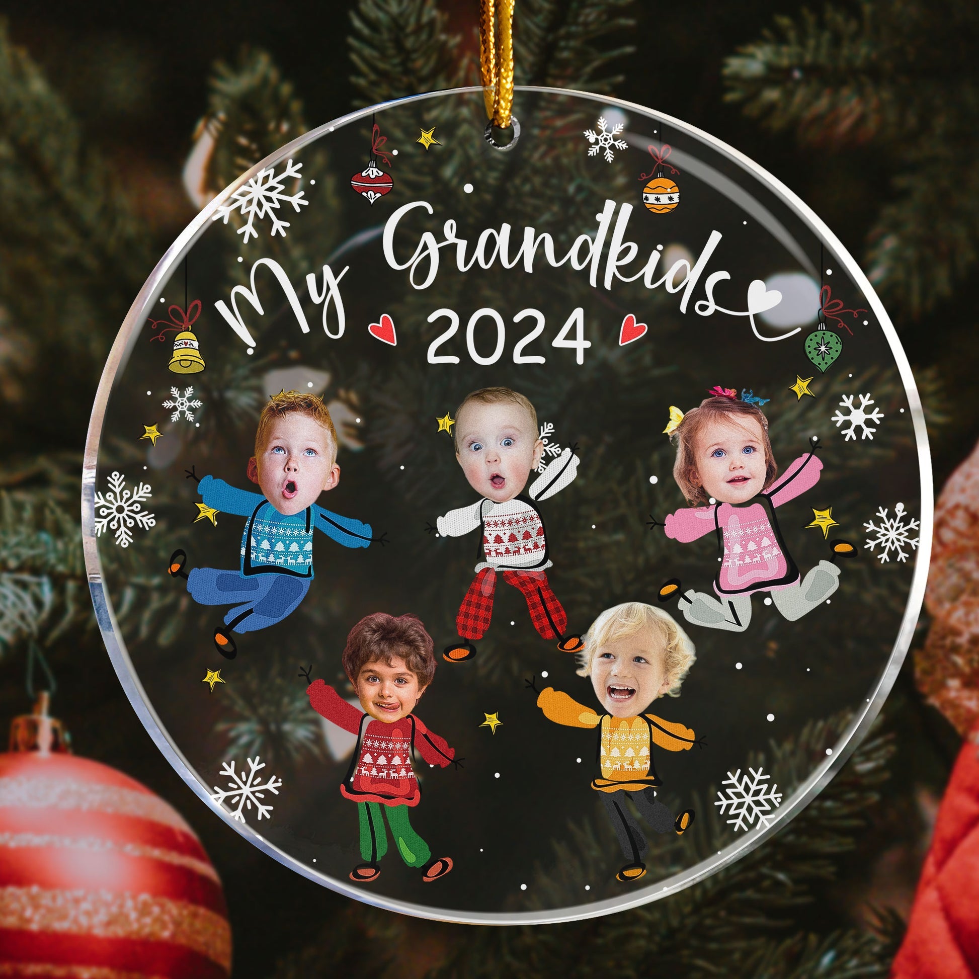 Custom Photo Grandkids 2024 Personalized Acrylic Photo Ornament_3_9570ce20 0a9e 4779 b67b 0ab1dfded96f