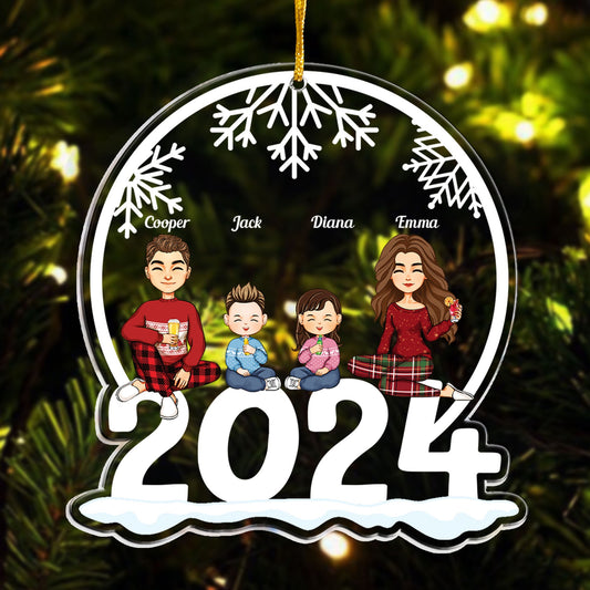 Family Jolly Happy Christmas Personalized 2024 Shaped Acrylic Ornament _3