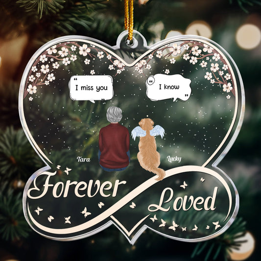 Forever Loved Memorial Pet Personalized Acrylic Ornament_1_eb222c9d 89d5 411a a0df b1a809adbc61