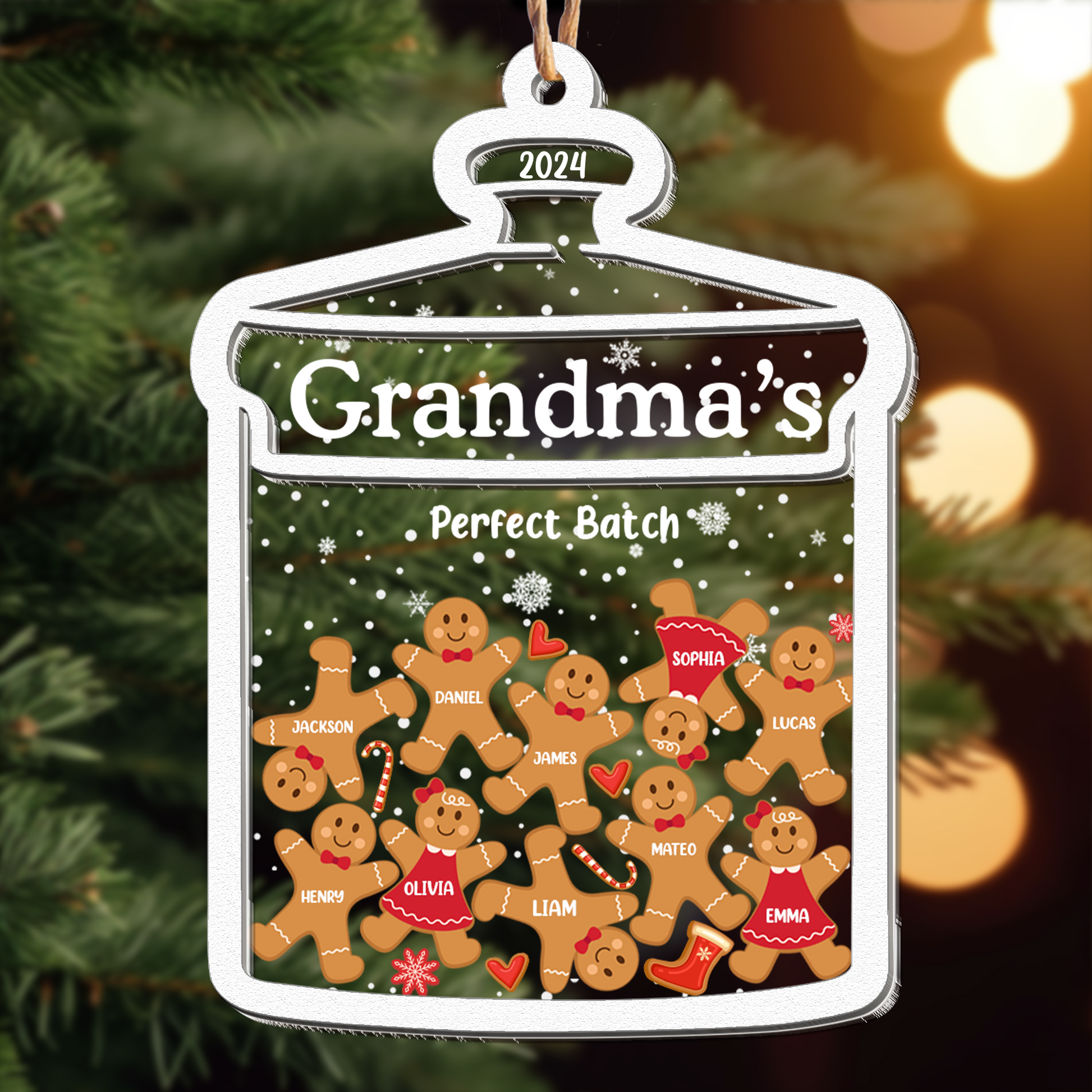 Grandma Perfect Batch Gingerbread Personalized Wood And Acrylic Ornament 1