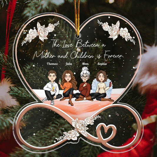 Love Between A Mother And Children Personalized Infinity Shaped Acrylic Ornament_1_f5505371 9a6c 4e49 bcb7 3da2a5b8ff7c