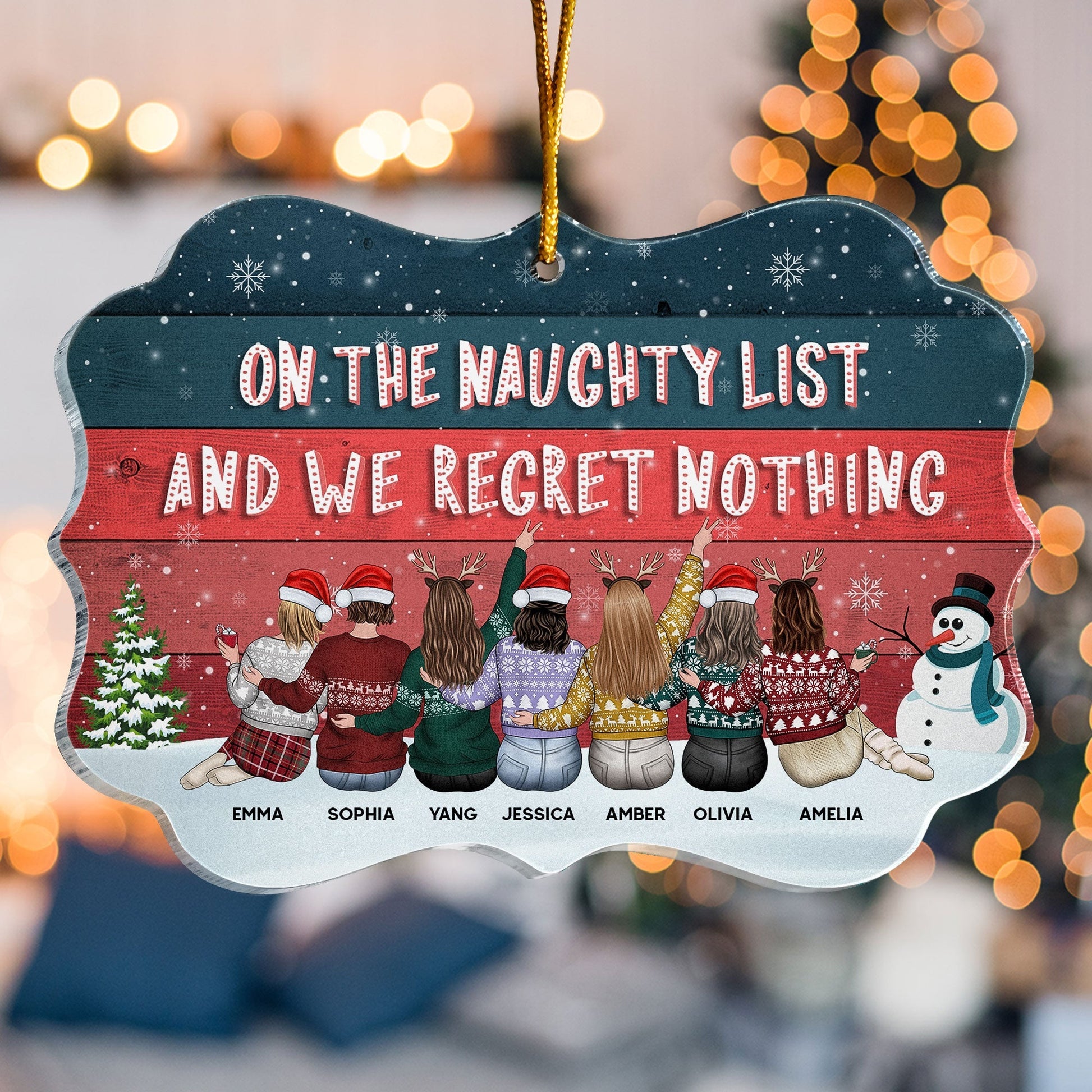 On The Naughty List And We Regret Nothing Personalized Acrylic Ornament_6