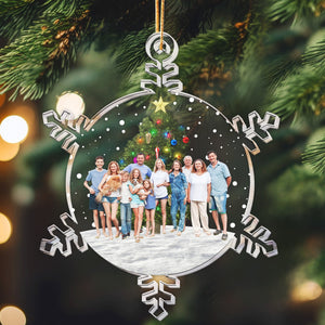 Snowflakes Custom Photo Family_ Friends Personalized Acrylic Photo Ornament_1