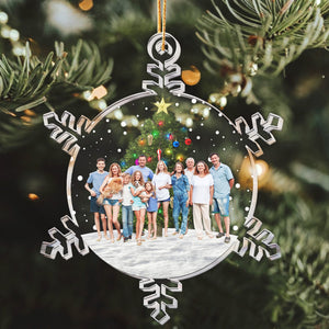 Snowflakes Custom Photo Family_ Friends Personalized Acrylic Photo Ornament_2