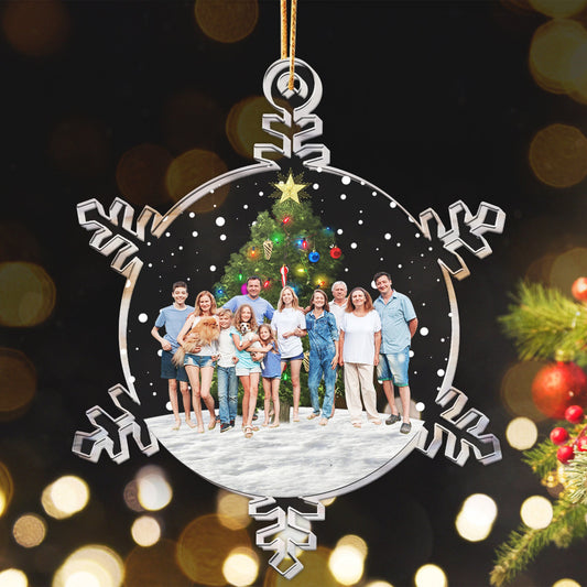 Snowflakes Custom Photo Family_ Friends Personalized Acrylic Photo Ornament_3