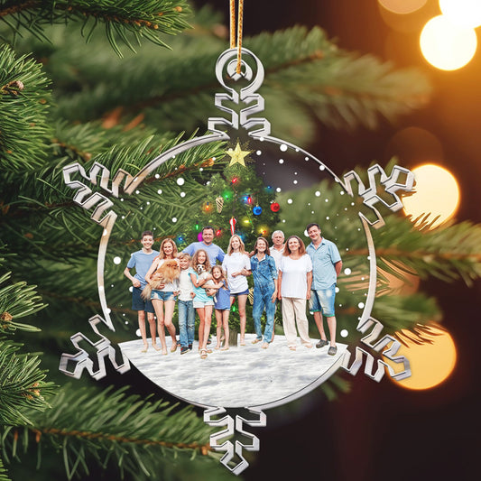 Snowflakes Custom Photo Family_ Friends Personalized Acrylic Photo Ornament_4