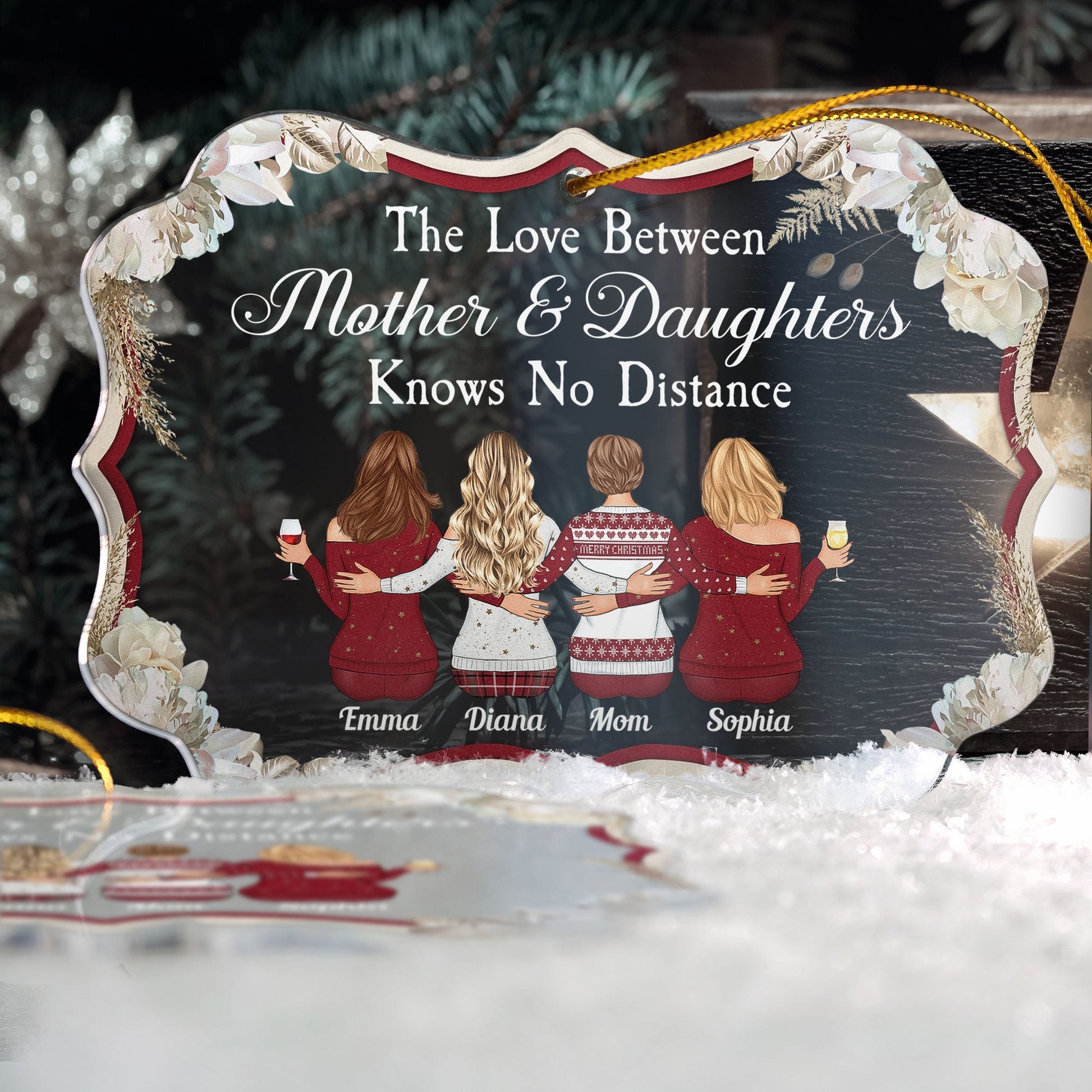 The Love Knows No Distance Personalized Acrylic Ornament_2