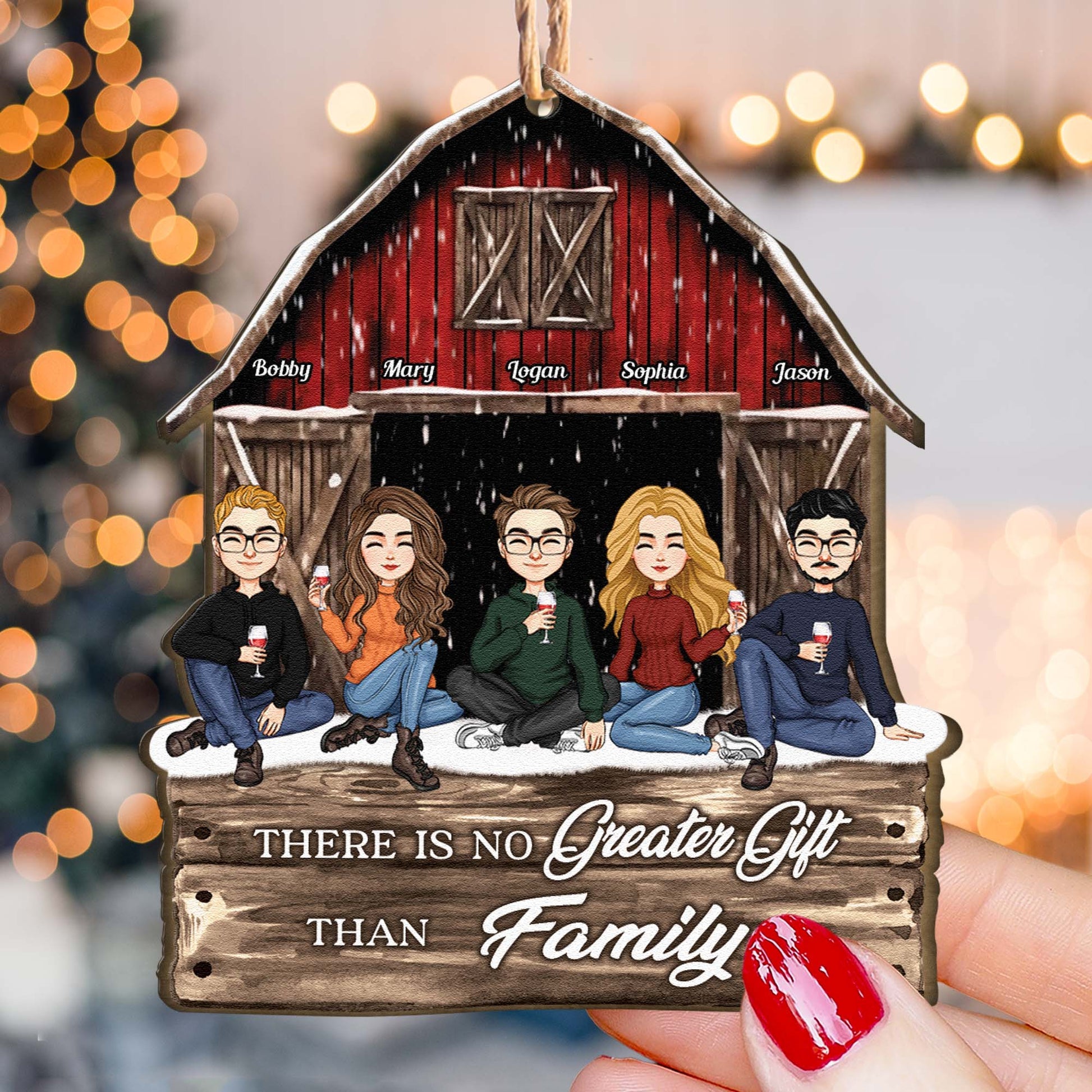 There Is No Greater Gifts Than Family Red Barn Personalized Wooden Ornament_3_d0c68ac1 e2b4 492b b64f 59e8d4b371d5